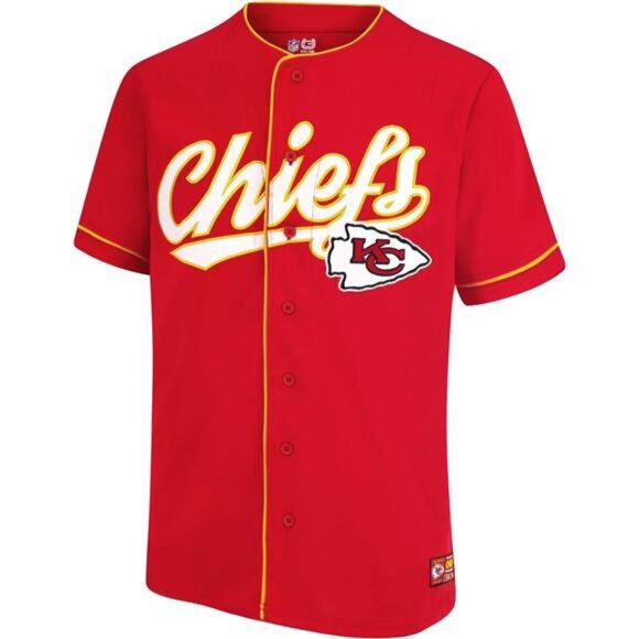 NEW NFL Kansas City Chiefs Game Day Button Down Baseball Mesh Jersey - Picture 2 of 5